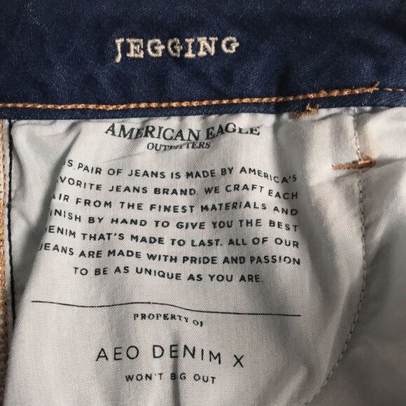 AMERICAN EAGLE Super Stretch X Jean Jegging Womens 4 SHORT Denim Leggings PETITE - Picture 7 of 12